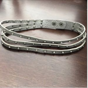 Leather rhinestone studded choker